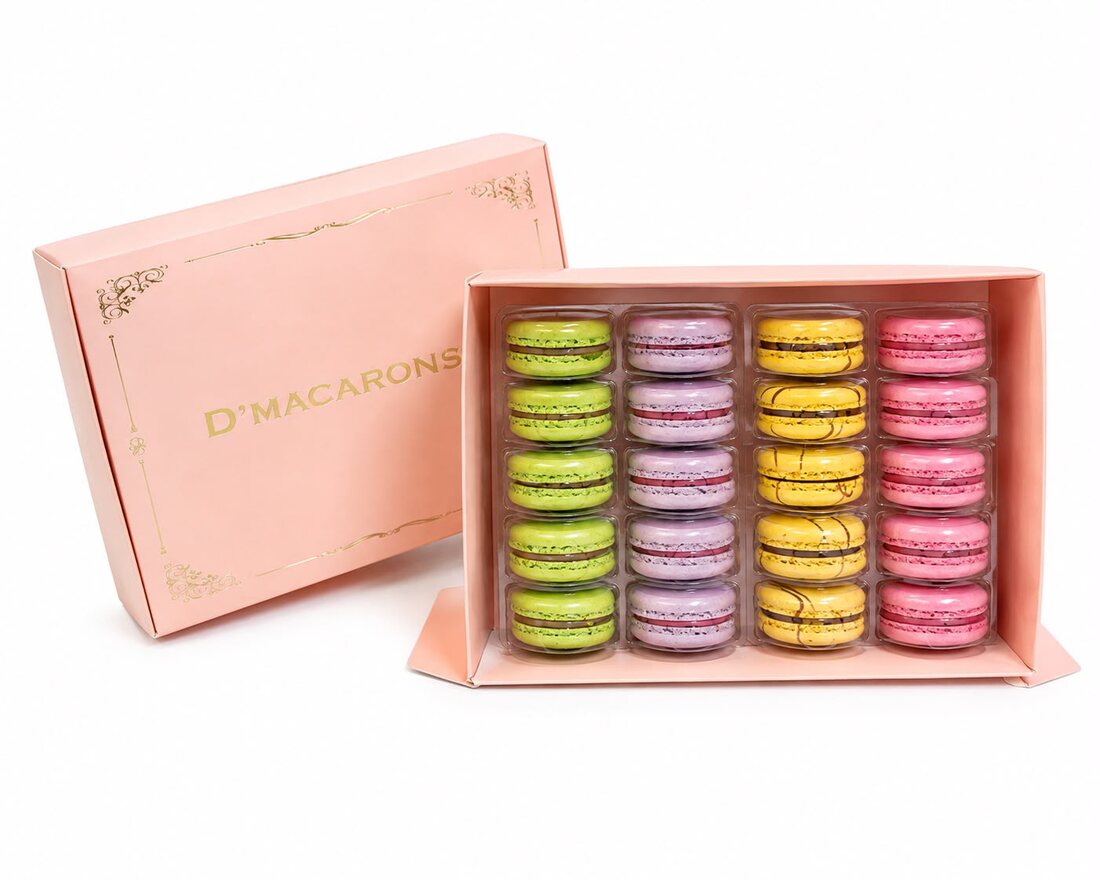 Caixa box D'Macarons com 20 macarons