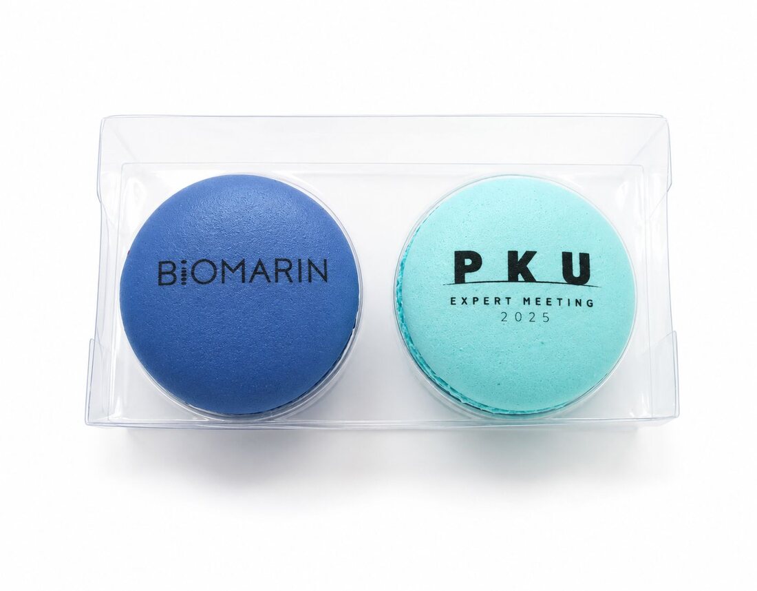 Caixa com 2 macarons personalizados
